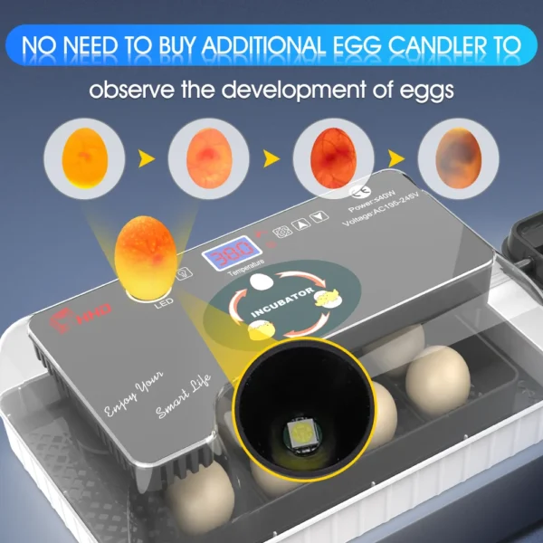 12 full-automatic chicken, duck and bird egg incubators Automatic egg turning intelligent constant temperature incubator - Image 5