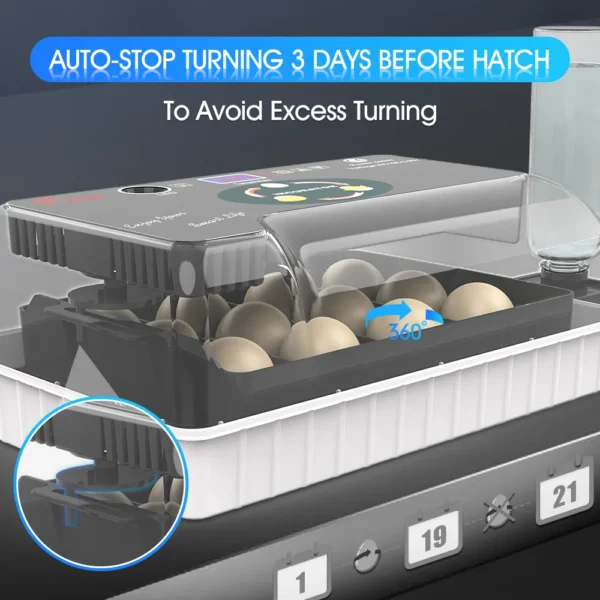 12 full-automatic chicken, duck and bird egg incubators Automatic egg turning intelligent constant temperature incubator - Image 6